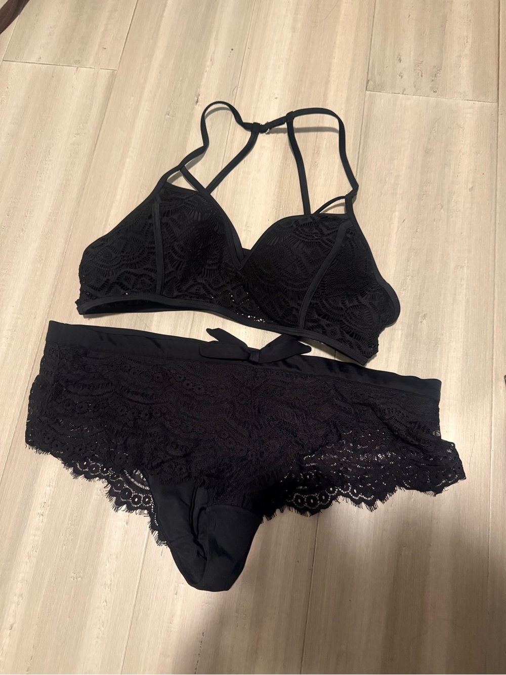 Black Lace Bikini Set - Black